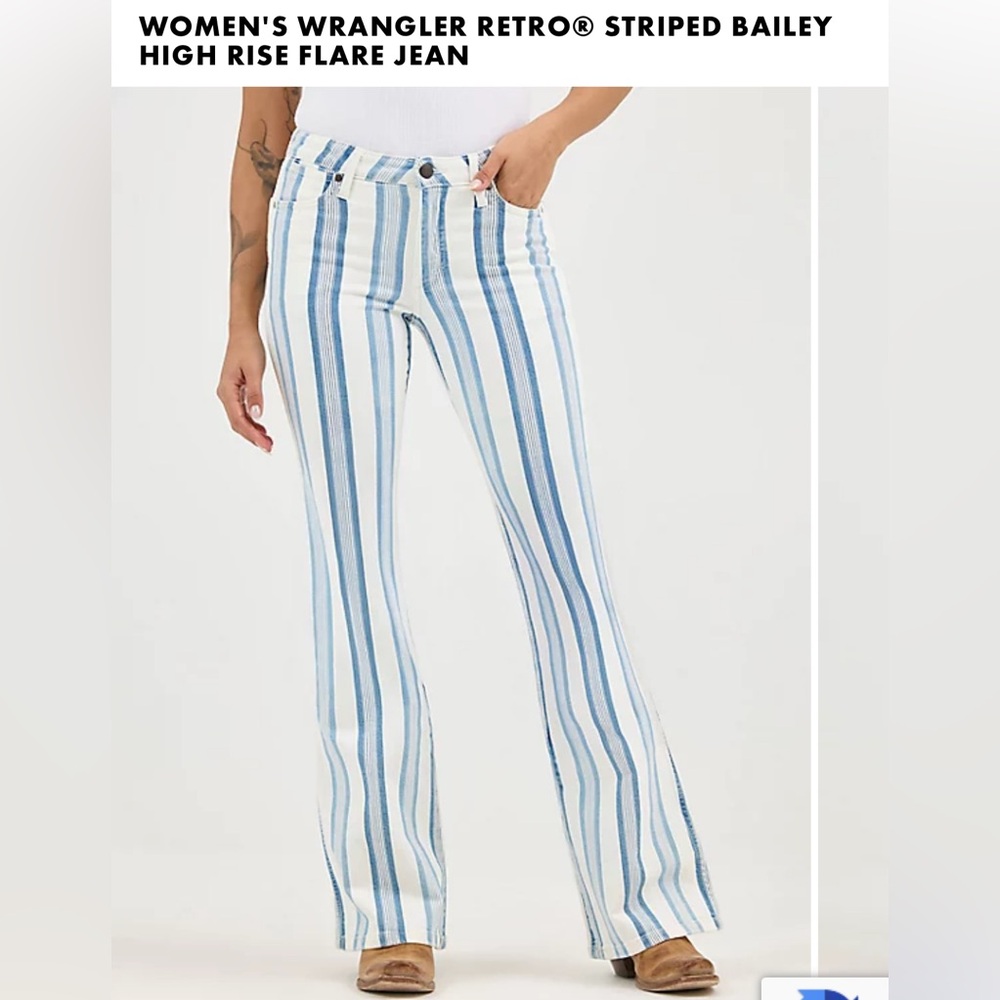 Wrangler Retro Bailey High Rise Striped Flare Jeans